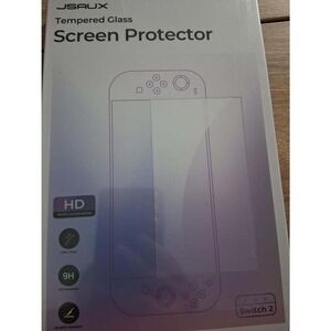JSAUX Tempered Glass Screen Protector for Nintendo Switch 2 9H Hardness 2-Pack